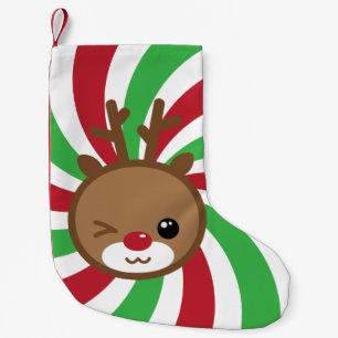 Kawaii Reindeer Kerstmis Stocking Kleine Kerstsok