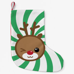 Kawaii Reindeer Kerstmis Stocking Kleine Kerstsok