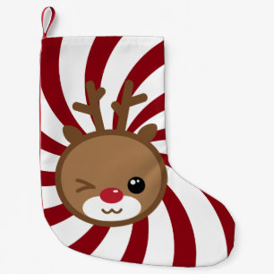 Kawaii Reindeer Kerstmis Stocking Kleine Kerstsok