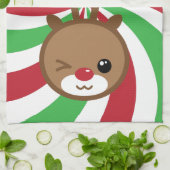 Kawaii Reindeer Kitchen Towel Theedoek (Gevouwen)