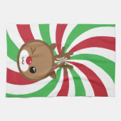 Kawaii Reindeer Kitchen Towel Theedoek (Horizontaal)