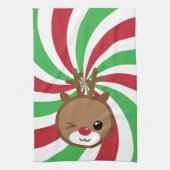 Kawaii Reindeer Kitchen Towel Theedoek (Verticaal)