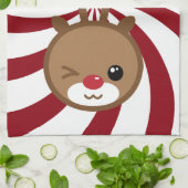 Kawaii Reindeer Kitchen Towel Theedoek (Gevouwen)