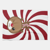 Kawaii Reindeer Kitchen Towel Theedoek (Horizontaal)