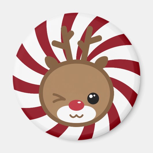 Kawaii Reindeer Magnet (Voorkant)