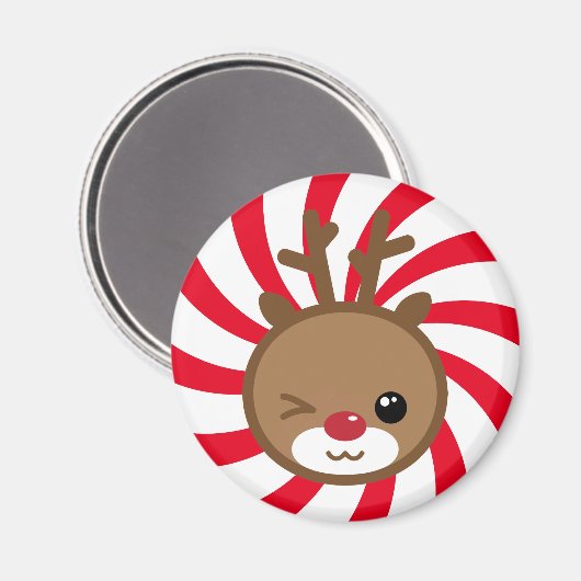 Kawaii Reindeer Magnet (Voorkant / Achterkant)