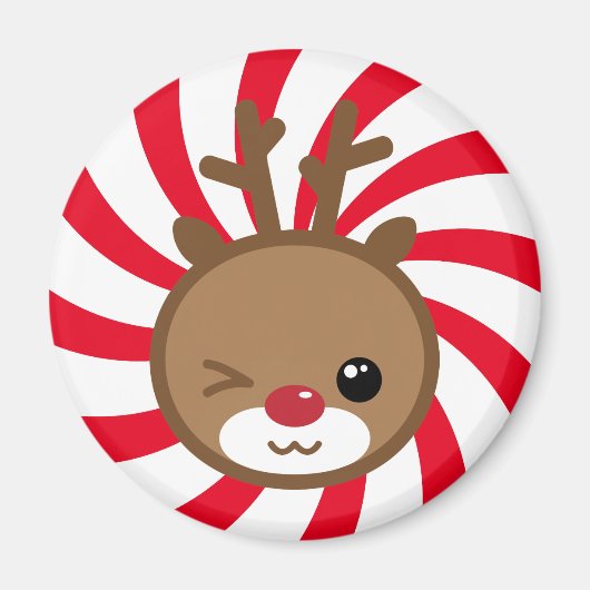 Kawaii Reindeer Magnet (Voorkant)