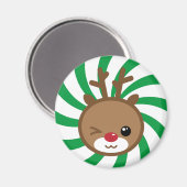 Kawaii Reindeer Magnet (Voorkant / Achterkant)