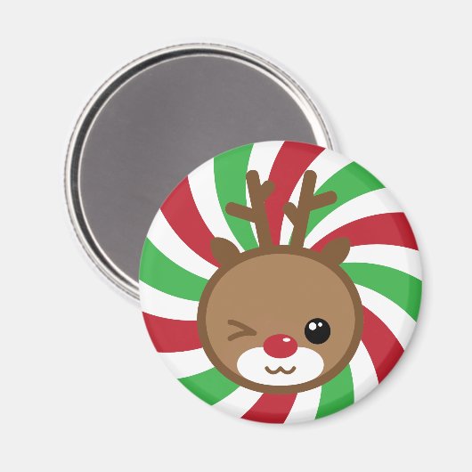 Kawaii Reindeer Magnet (Voorkant / Achterkant)