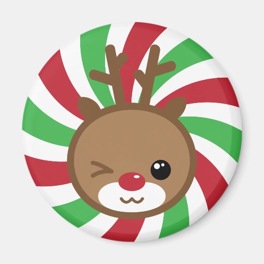 Kawaii Reindeer Magnet (Voorkant)