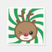 Kawaii Reindeer Paper Napkins Servetten (Voorkant)