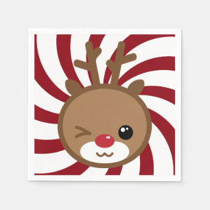Kawaii Reindeer Paper Napkins Servetten