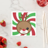 Kawaii Reindeer Paper Napkins Servetten (Insitu)
