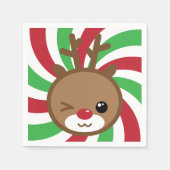 Kawaii Reindeer Paper Napkins Servetten (Voorkant)