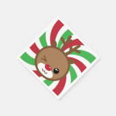 Kawaii Reindeer Paper Napkins Servetten (Hoek)