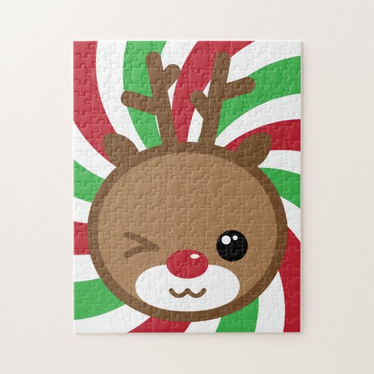 Kawaii Reindeer Puzzle Legpuzzel (Verticaal)