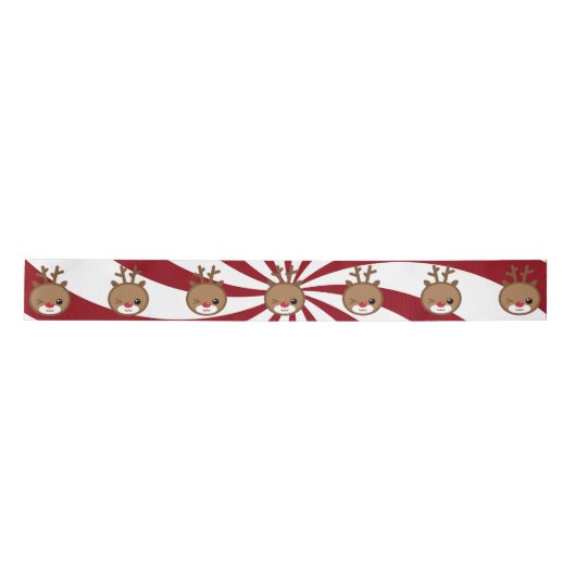 Kawaii Reindeer Satin Ribbon Satijnen Lint (Voorkant)