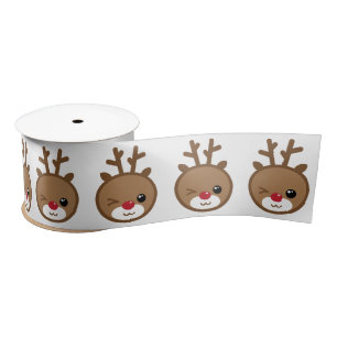 Kawaii Reindeer Satin Ribbon Satijnen Lint