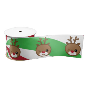 Kawaii Reindeer Satin Ribbon Satijnen Lint
