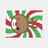 Kawaii Reindeer Small Fleece Blanket (Voorkant (Horizontaal))