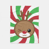 Kawaii Reindeer Small Fleece Blanket (Voorkant)