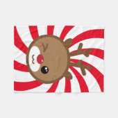 Kawaii Reindeer Small Fleece Blanket (Voorkant (Horizontaal))