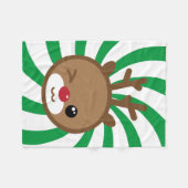 Kawaii Reindeer Small Fleece Blanket Deken (Voorkant (Horizontaal))