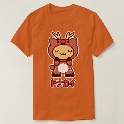 Kawaii Rendier Kat T-shirt (Design voorkant)