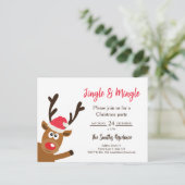 Kawaii Rendier Kerstfeest Uitnodiging Briefkaart (Staand voorkant)
