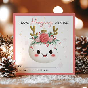 Kawaii rendier kerstvakantie klas voor kinderen feestdagenkaart