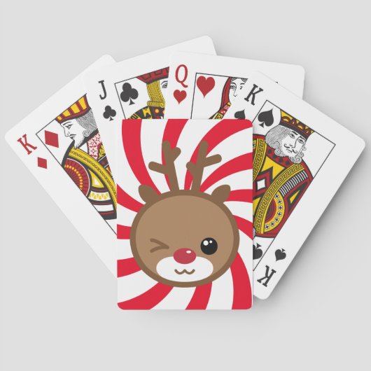Kawaii rendierenkaarten pokerkaarten (Achterkant)