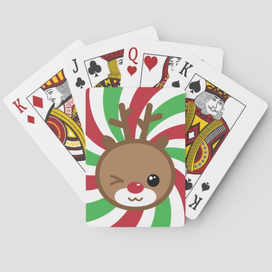 Kawaii rendierenkaarten pokerkaarten (Achterkant)