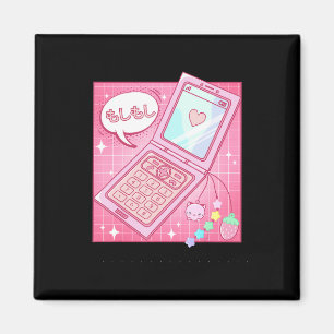 Kawaii Retro 90s Japanse Y2K Flip Telefoon Magneet