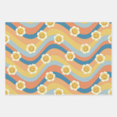 Kawaii Retro Pink Daisy Inpakpapier Vel (Voorkant 2)