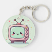 Kawaii Retro TV – Schattig Sleutelhanger (Achterkant)