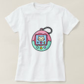 Kawaii Retro Virtual Pet – Pastel Cat Screen T-shirt (Design voorkant)