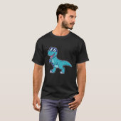 Kawaii Rex Dinosaur Gamer in VR World - VR Headset T-shirt (Voorkant volledig)
