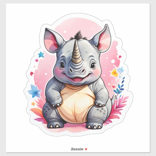 Kawaii Rhino Sticker (Vel)