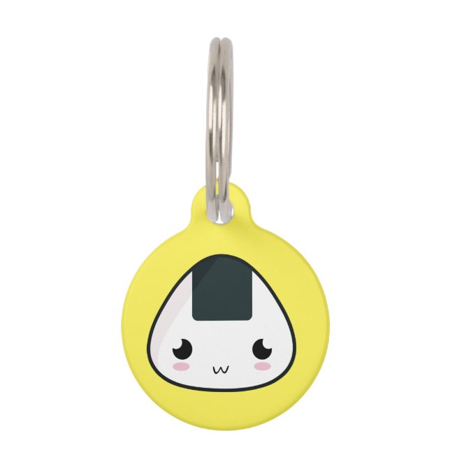 Kawaii Rice ball Huisdierpenning (Voorkant)