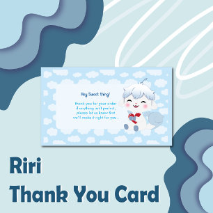 Kawaii Riri Bedankkaart voor Klein Bedrijf