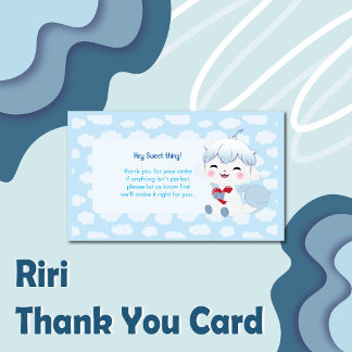Kawaii Riri Bedankkaart voor Klein Bedrijf