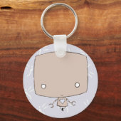 Kawaii Robot (paarse vuursteentje) Sleutelhanger (Voorkant)