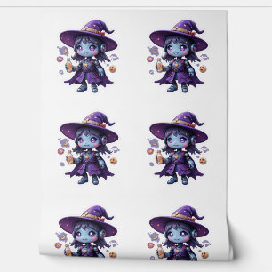 Kawaii Robot Witch Girl Schattige Futuristische He Behang