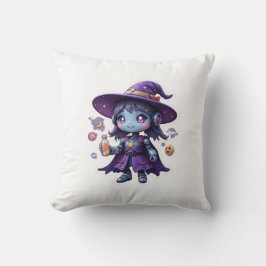 Kawaii Robot Witch Girl Schattige Magisch Tech Dec Kussen