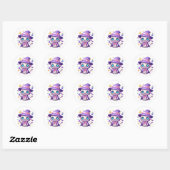 Kawaii Robot Witch Schattigee magische bot met tov Ronde Sticker (Vel)
