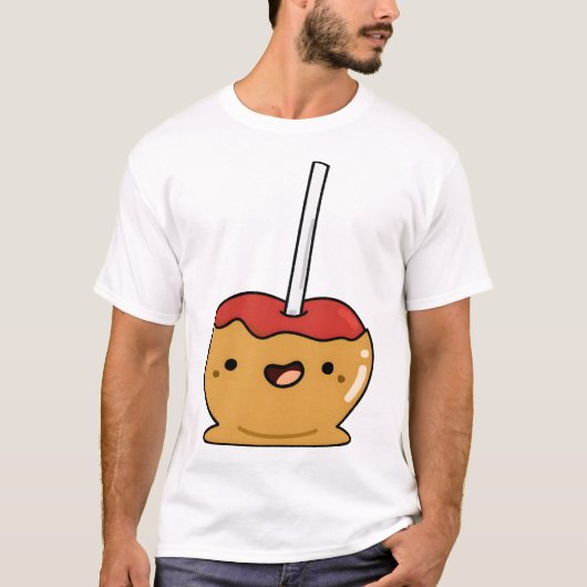 Kawaii Rode Caramelappel T-shirt (Voorkant)