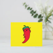 Kawaii Rode Hete Peper Diva Feestdagenkaart (Staand voorkant)