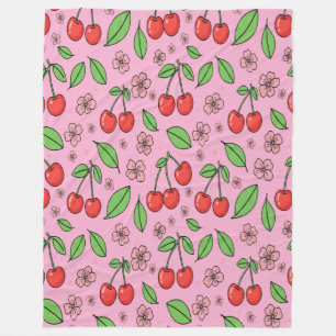 Kawaii Rode Kersen Sfeer Cute Meisjesachtige Esthe Fleece Deken