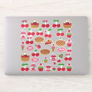 Kawaii Rode Kersen Vibes Schattig Meisjesachtig Es Sticker