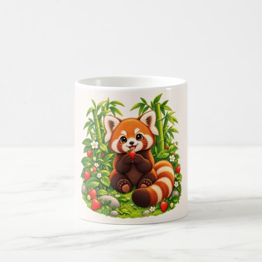 Kawaii Rode Panda Aardbeituin Koffiemok (Center)